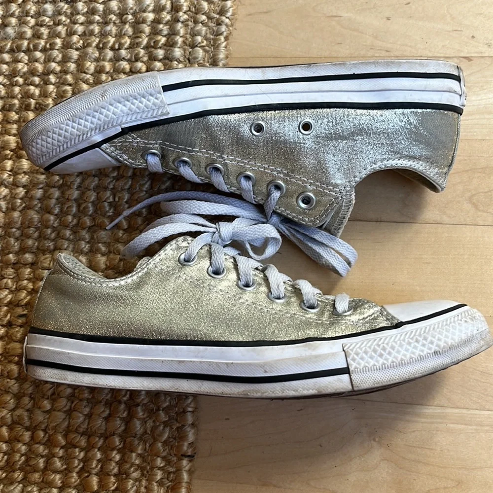 Unisex Converse All Star CTAS Ox Light Gold/White 153181F Men 6 Women 8 - Picture 4 of 11